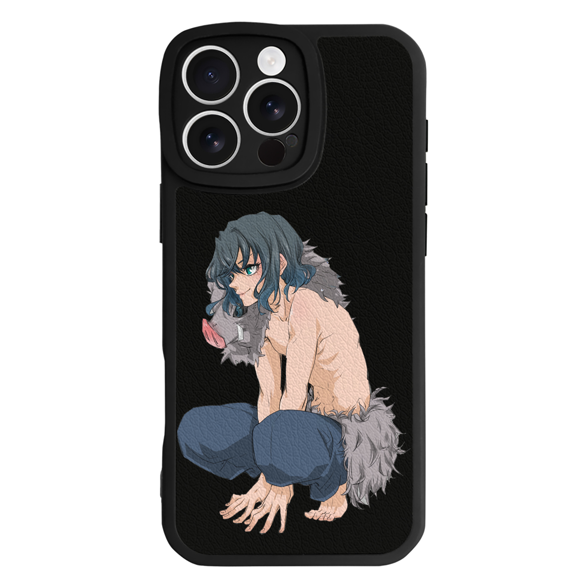（画像用） 鬼滅の刃（きめつのやいば）嘴平 伊之助／はしびら いのすけ Hashibira Inosuke 【iPhone 16シリーズ対応】シリコンスマホケース（レザー調） 材質：シリコン